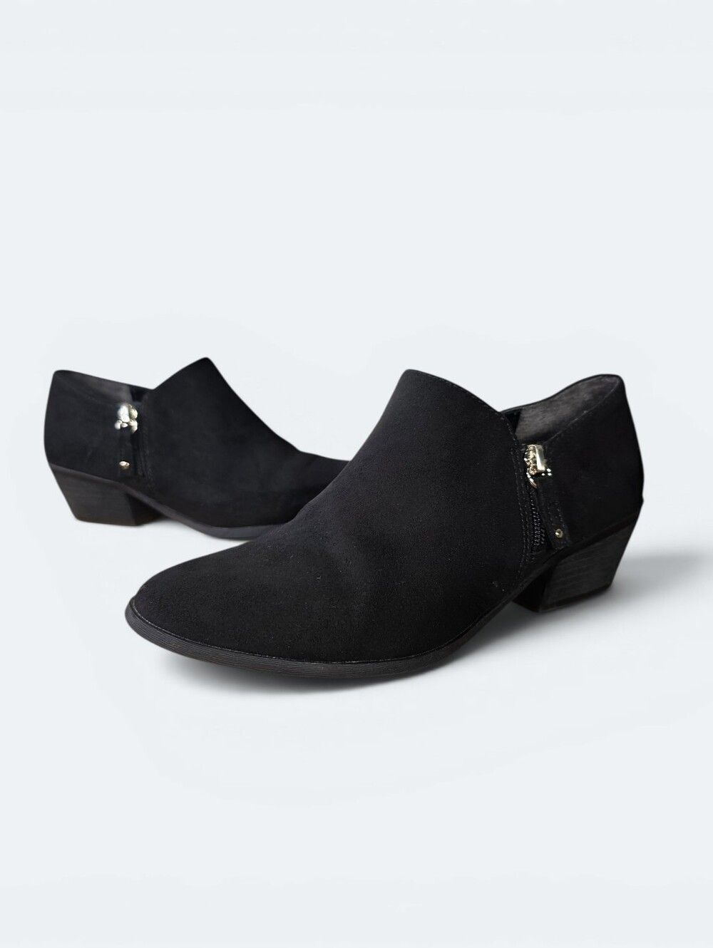 Dr. Scholl’s Brief Black Microfiber Faux Suede Ankle Booties - Size 7.5
